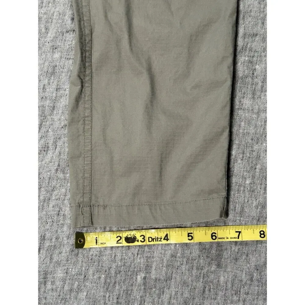 Wrmfzy Pants Mens Large Grey Ripstop Tactical Cargo Elastic Waist Stretch